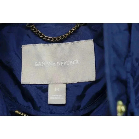 Banana Republic Full Zip Women's Quilted Utility Jacket-Medium-Belted-Pockets - Picture 6 of 15